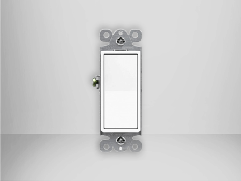 Interruptor Tres V&iacute;as Decora, Puesto a Tierra Autom&aacute;tico, Cableado a Presi&oacute;n y Lateral, 15AMP, 120-277 V AC